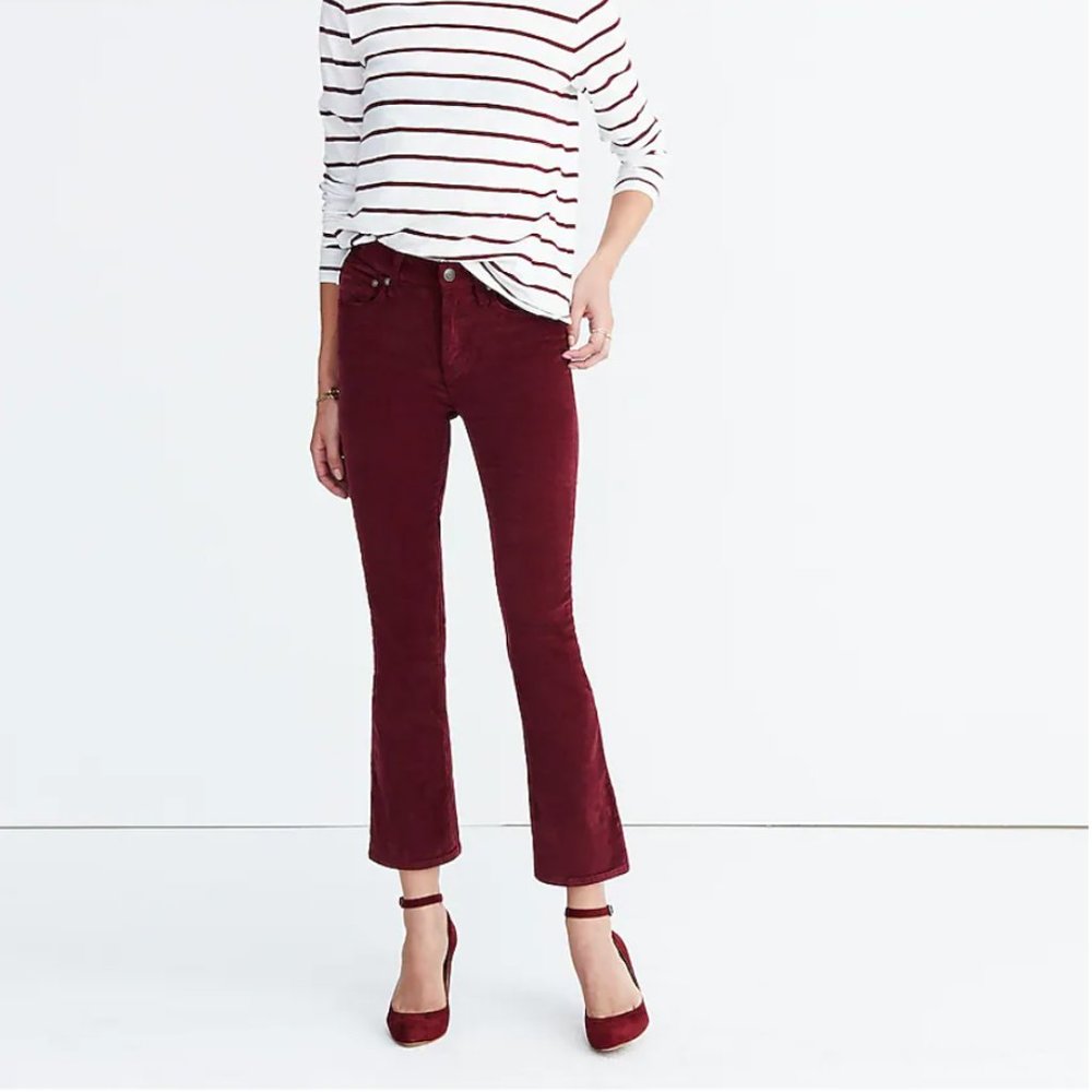 Madewell red velvet Cali demi-boot size 26